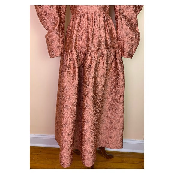 New! ULLA JOHNSON Jacquard Tiered Midi Dress - Picture 6 of 14